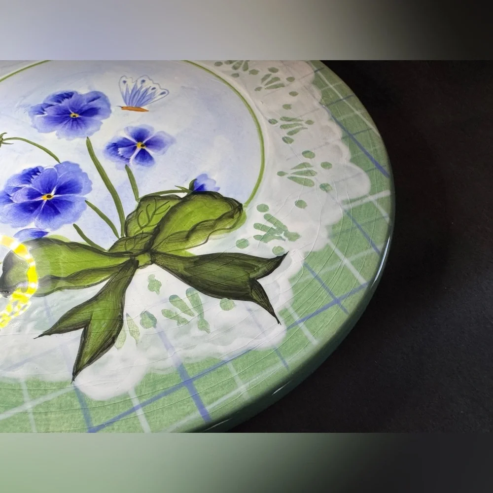 Vintage Floral Trivet 2003 Kathy Hatch Cottagecore
